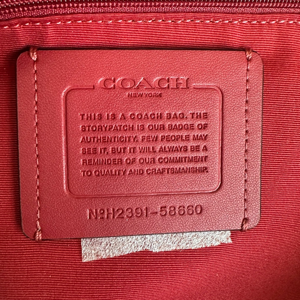 Sold- Coach Derby Leather Open Top Tote Bag in New with Tag Condition, Oxblood - Picture 7 of 8